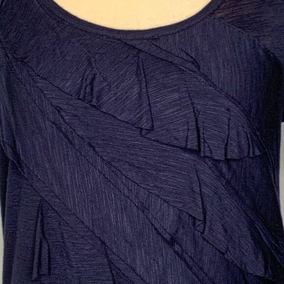 Women’s Blue Top Ruffled Medium Coldwater Creek - Picture 6 of 8
